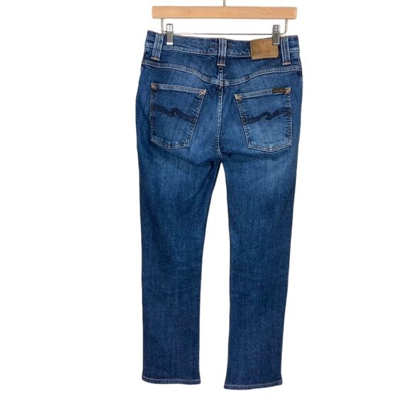 Nudie Jeans Button Fly Medium Wash Mid Rise Skinny Jean Capris Size 30X34 - Picture 2 of 6